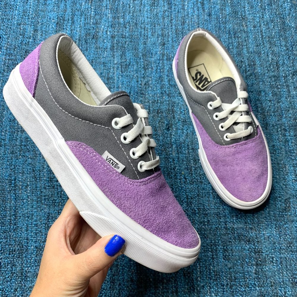 Vans Era Retro Sport Two Tone Lace Up Sneakers Purple Gray Women's Size 6.5